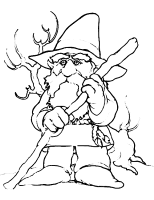 A coloring page of gnomes